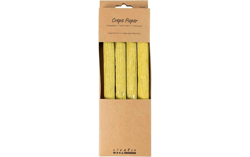 Creativ Company Papier crêpe 4 rouleaux 25 x 60 cm, vert clair