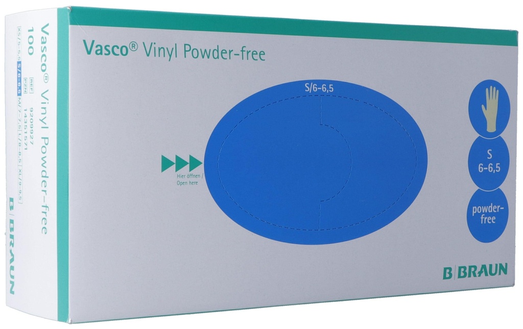 B. Braun Gant jetable Vasco Vinyle S 100 pièces