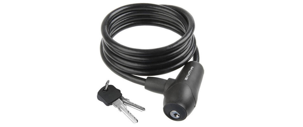 M-Wave Antivol à spirale en silicone M-WAVE, 1500 x 8 mm, noir