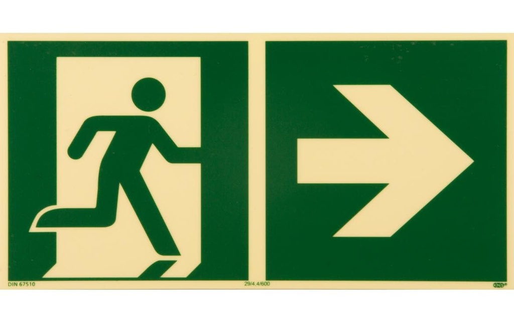 P.R.O. Voie de secours droite – pictogramme 150 x 300 mm