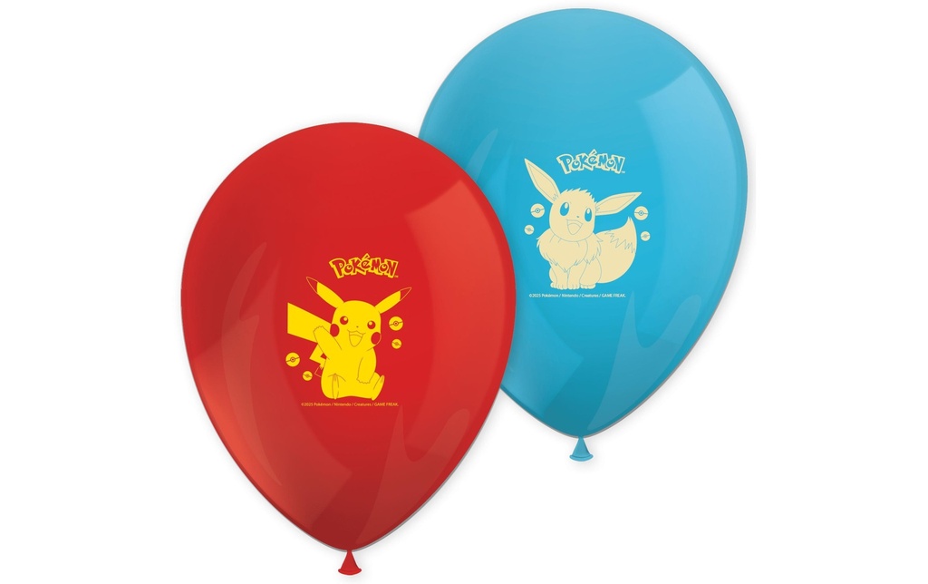 We fiesta Party Ballon de baudruche Pokémon 30 cm, Bleu/Rouge