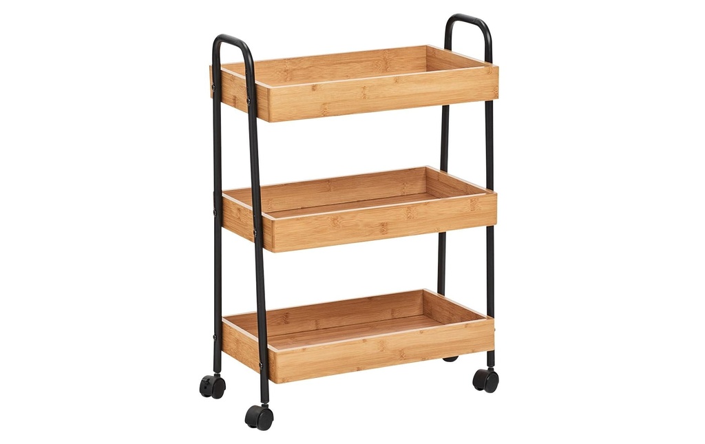 Zeller Present Chariot de cuisine Métal/Bambou, Brun