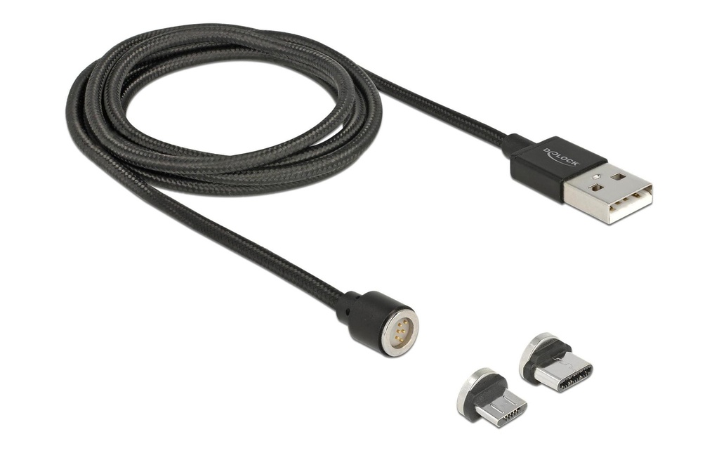 Delock Câbles USB magnétique 2in1 USB-A - USB-C/Micro-USB B 1.1 m