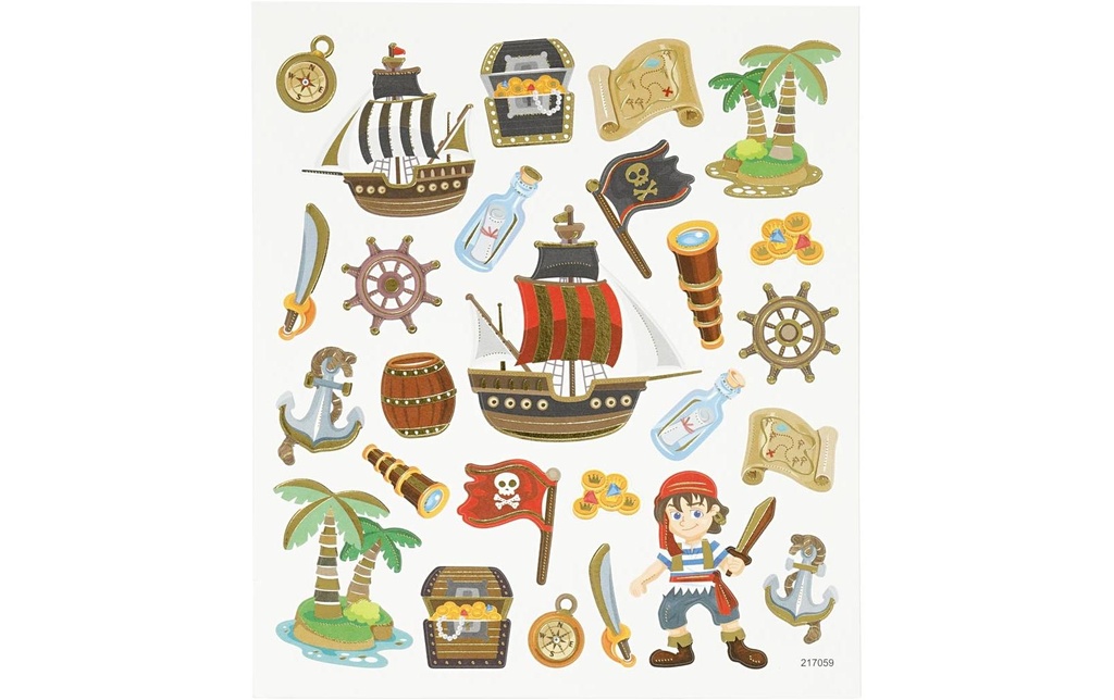 Creativ Company Autocollant à motif Pirates 1 feuille