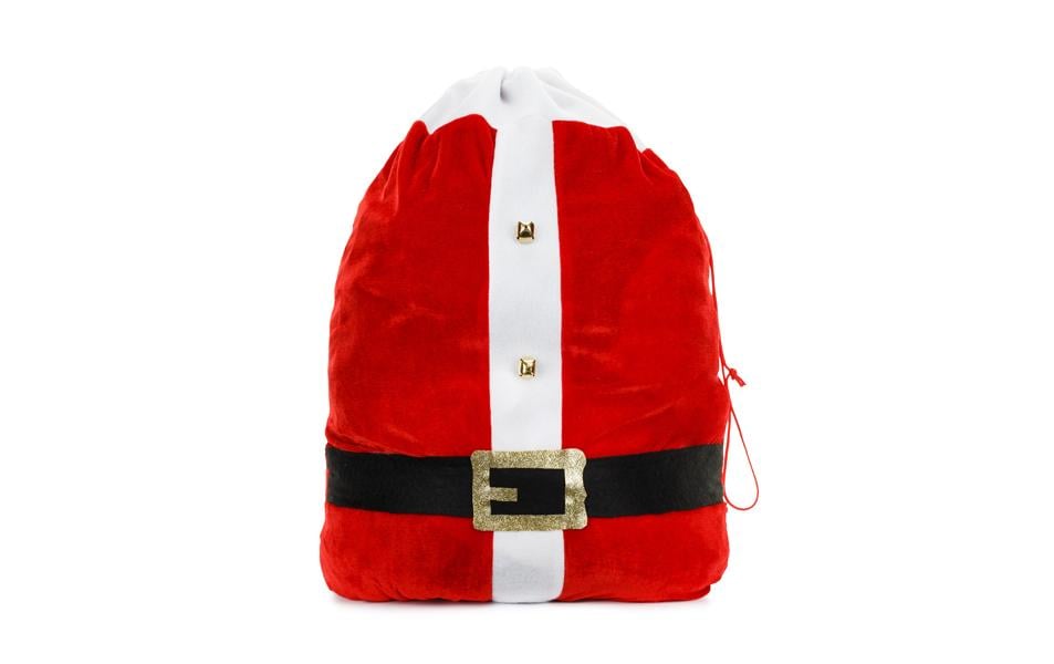 Partydeco Sac cadeau du Père Noël, 50 x 70 cm, rouge / blanc