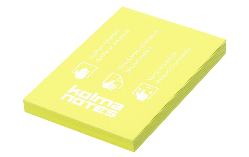 Kolma Fiche de bloc-notes NOTES A8 Jaune, 100 feuilles