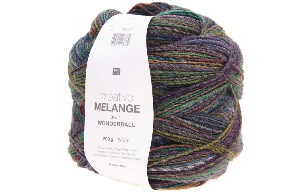Rico Design Laine Melange 200 g, Bleu, Vert