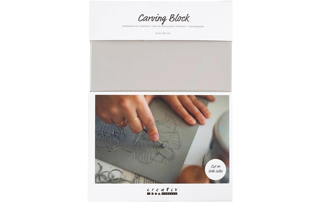 Creativ Company Accessoires pour tampons Plaque d'impression linoléum caoutchouc A4