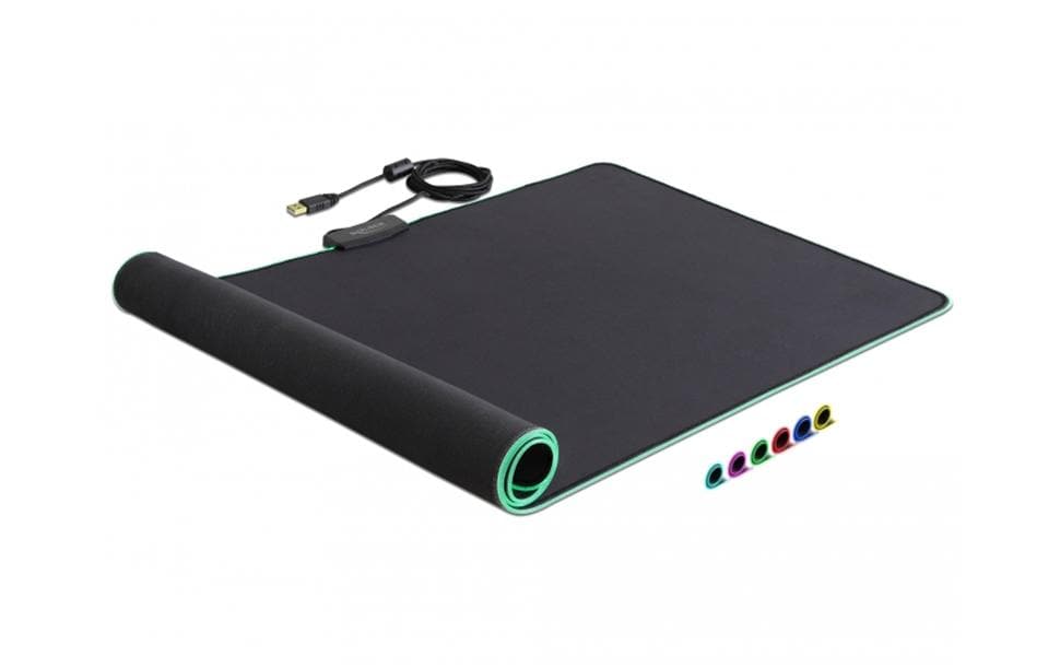 Delock Tapis de souris de gaming 92x30 cm avec éclairage RGB