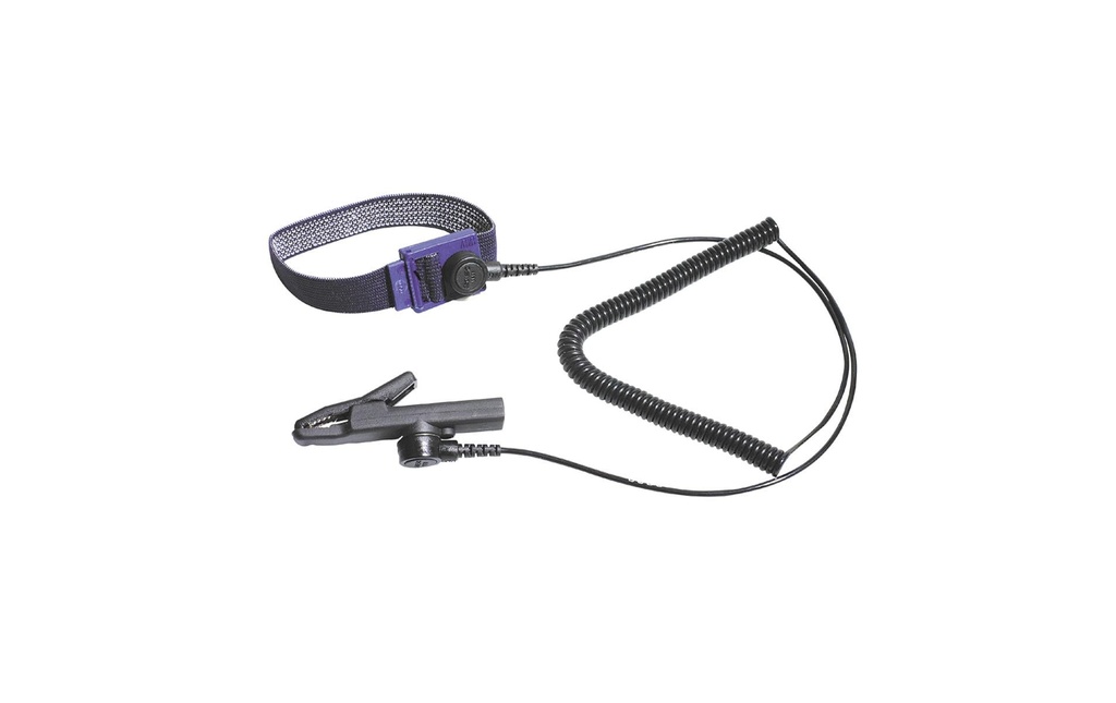Bernstein Werkzeuge Bracelet antistatique avec câble spiralé + pince crocodile
