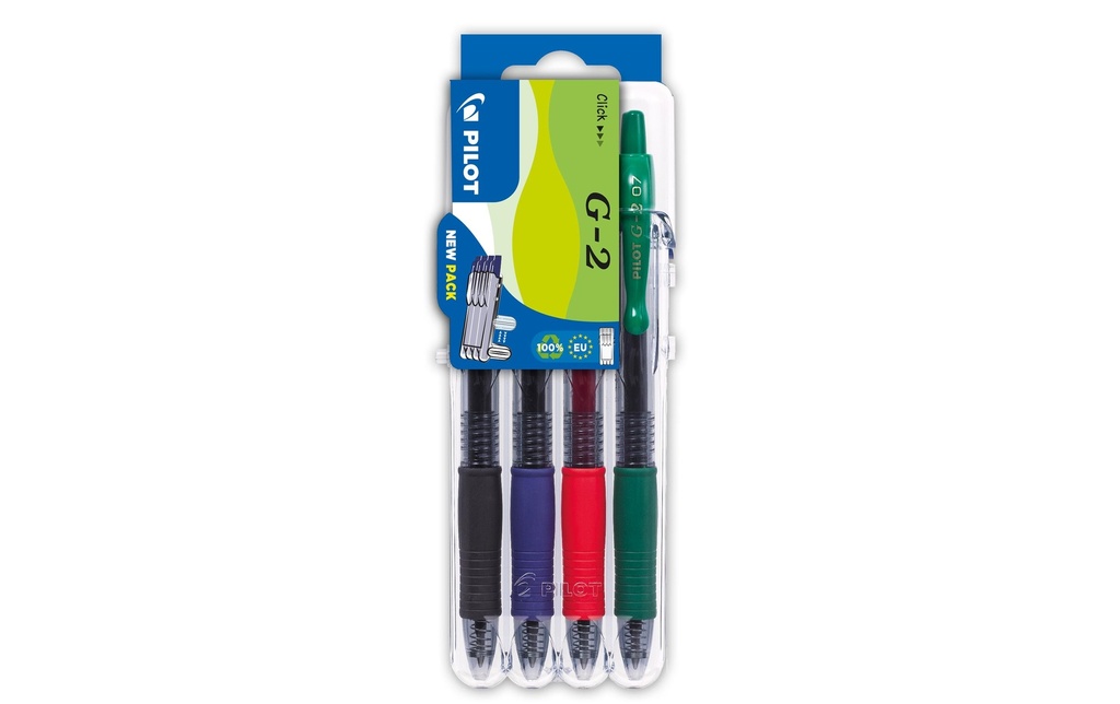 Pilot Stylo à encre gel G-2 Set2Go Standard 4 pièces
