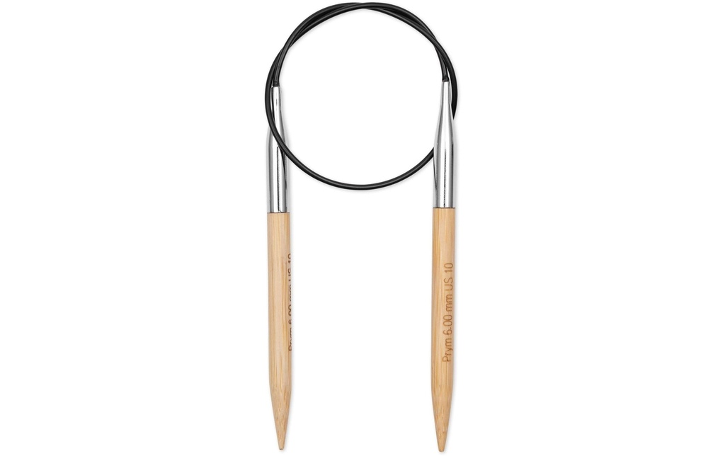 Prym 1530 Aiguille à tricoter circulaire BAMBUS 6.00 mm, 40 cm