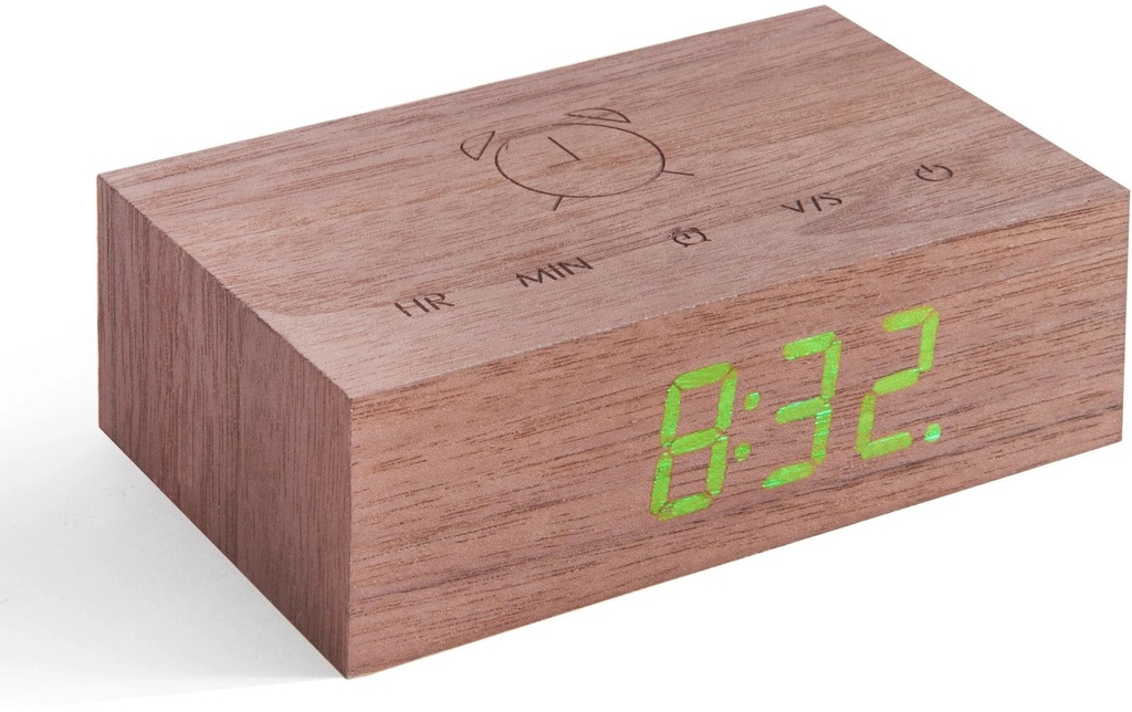 Gingko Réveil numérique Flip Click Clock Walnut