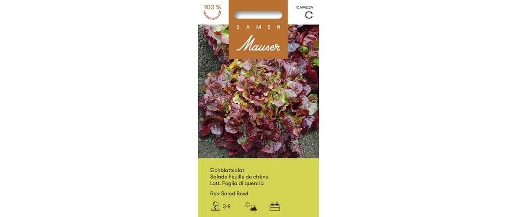 Samen Mauser Semence Salade de feuilles de chêne Salade rouge Saladier rouge