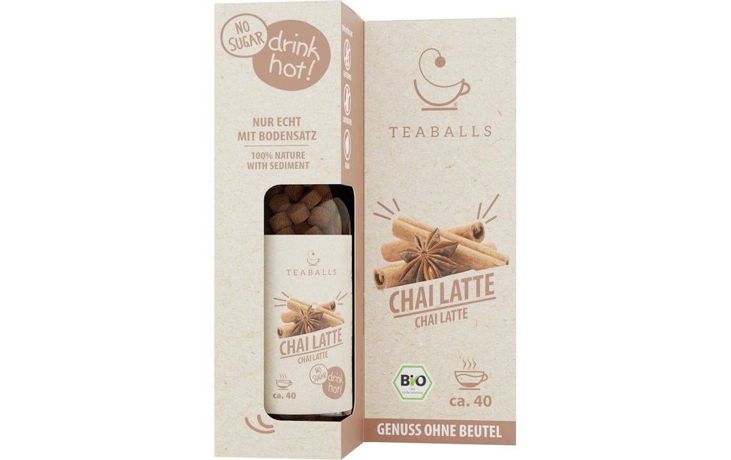 TEABALLS Teaballs Chai Latte bio naturellement trouble environ 40 tasses