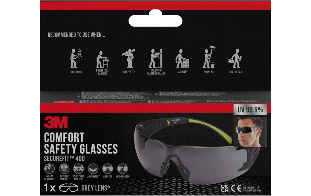 3M Lunettes de protection SecureFit 400 gris