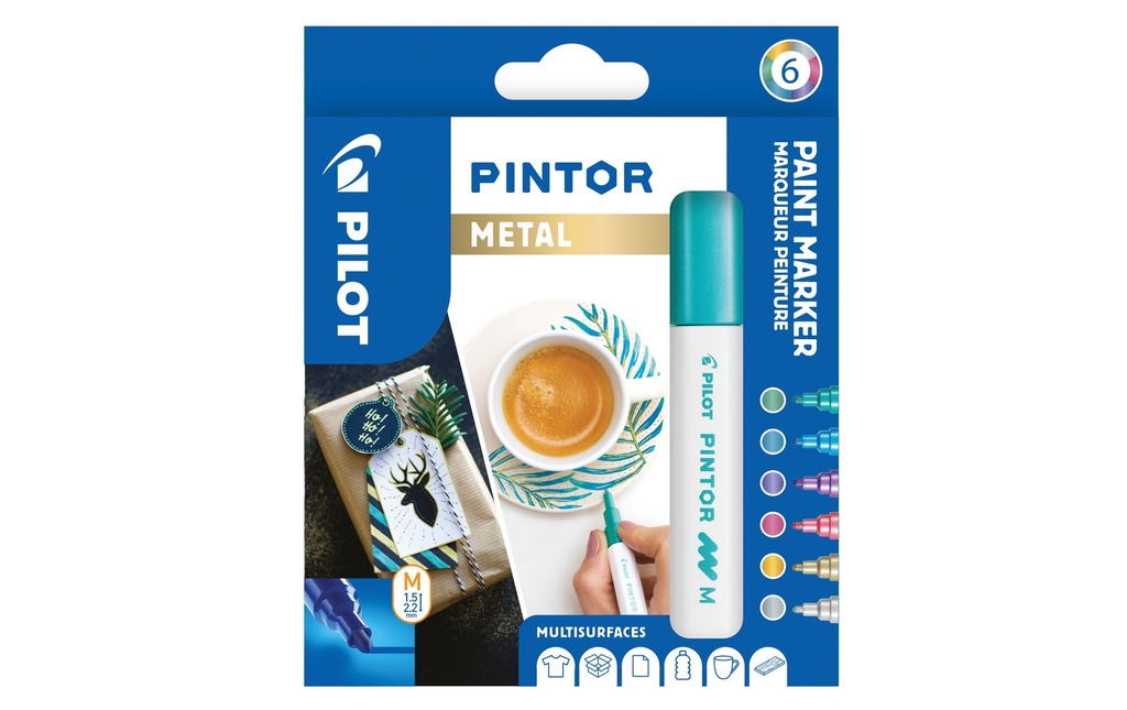 PILOT Marqueur Pintor M Métallique (6 pces)