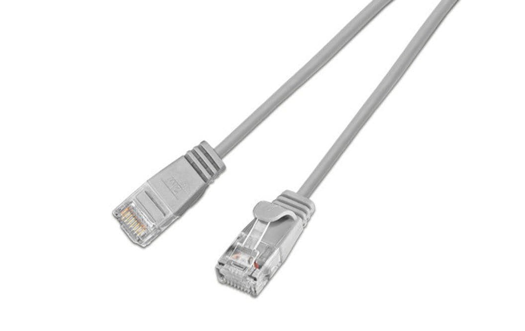 SLIM Câble de raccordement KAT6 Light, rond, U/UTP, Ø 2,8 mm, gris