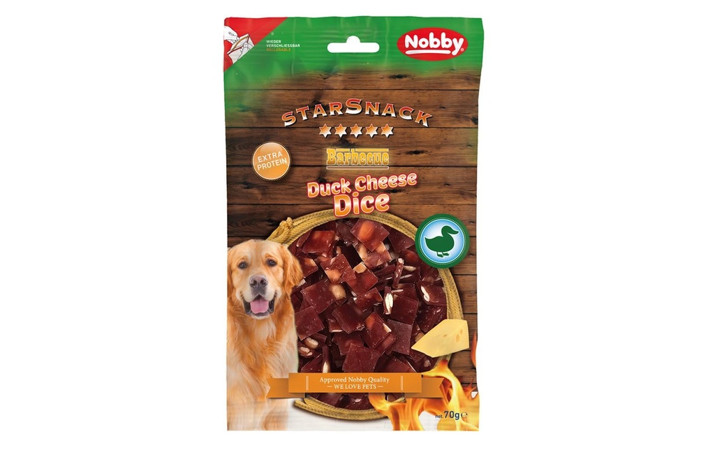 Nobby Friandise StarSnack Barbecue Duck Cheese Dice, 70 g