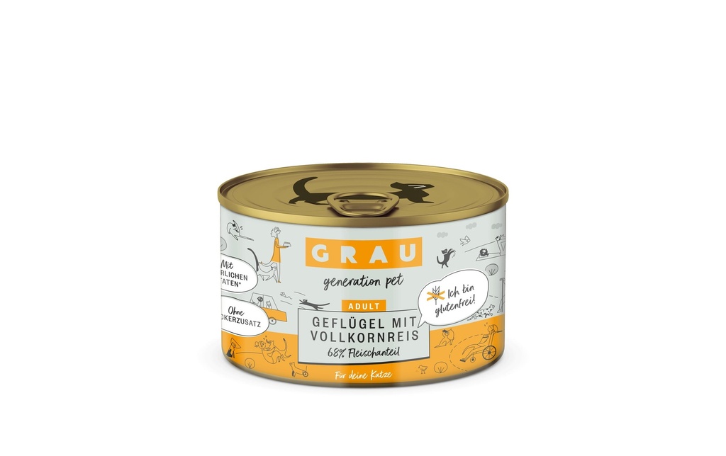 Grau Alimentation humide Volaille et riz complet 200 g