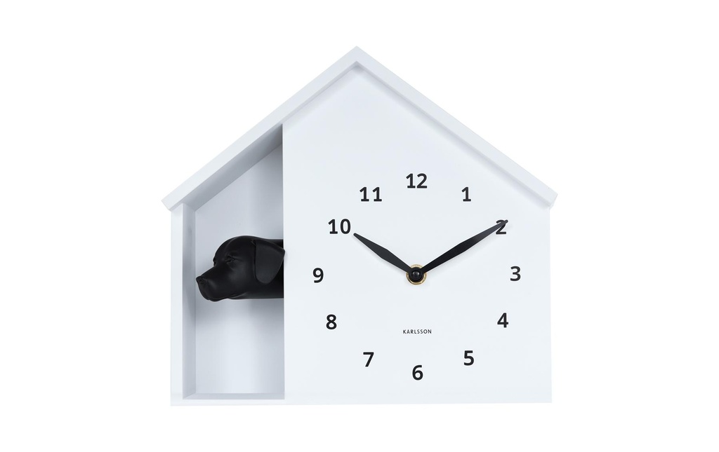 KARLSSON Horloge murale Peeking Doggy White