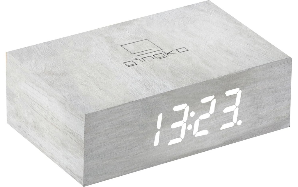 Gingko Réveil numérique Flip Click Clock Blanc