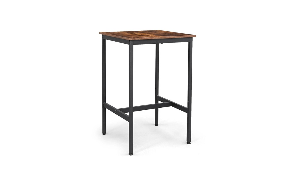 VASAGLE Table de bar 60 x 92 cm, Noir/Brun
