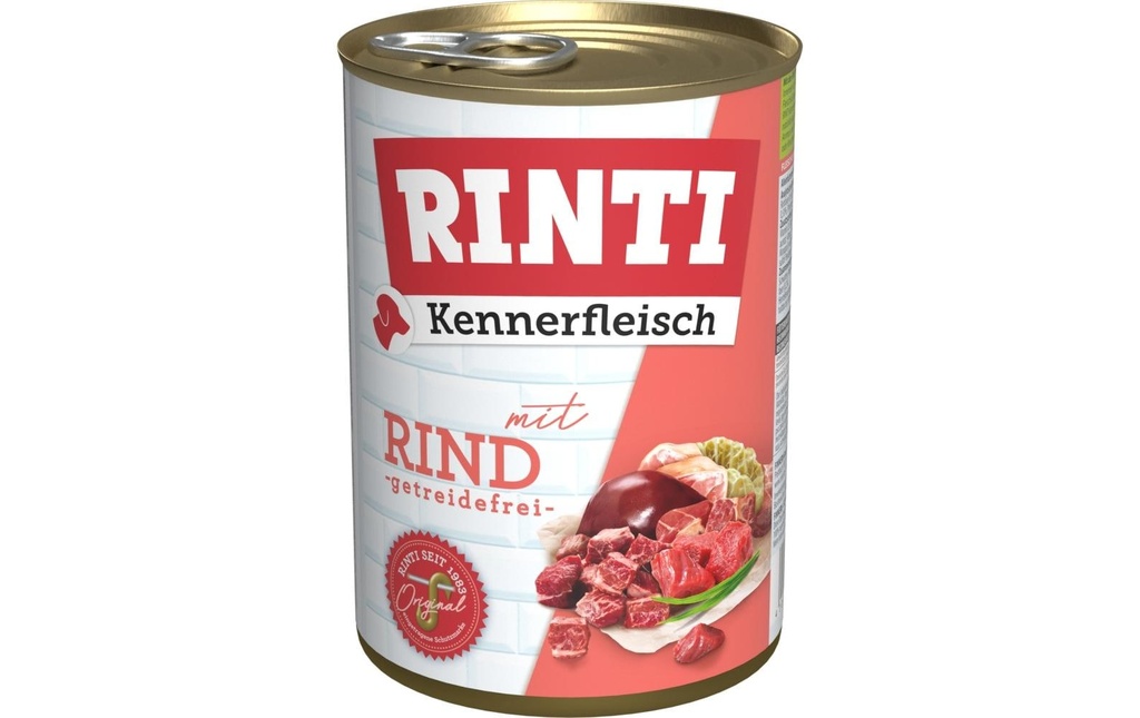 Rinti Alimentation humide Kennerfleisch pur boîte de bœuf, 400 g