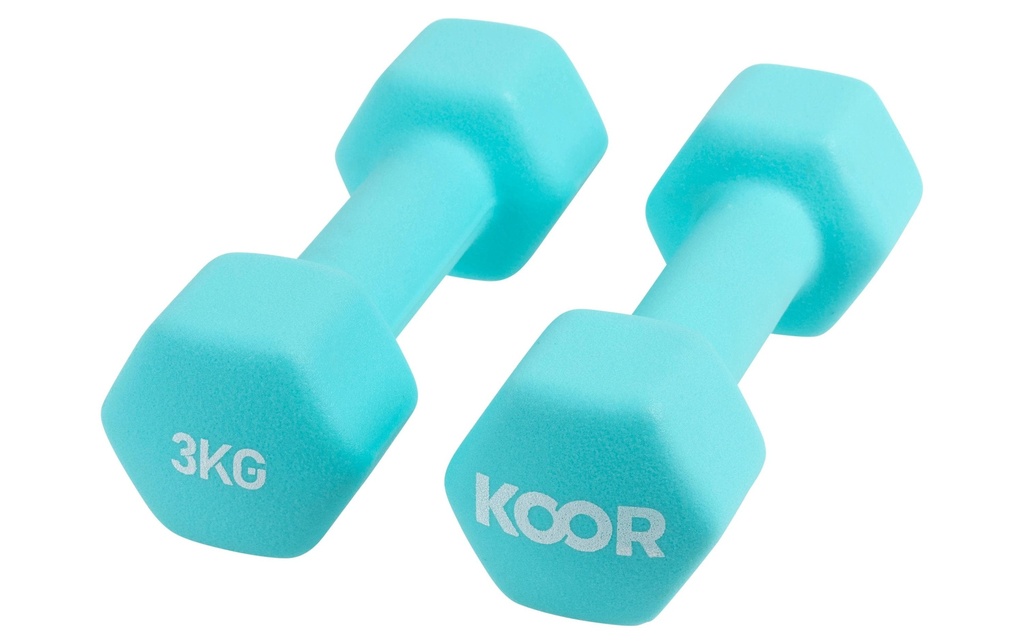 KOOR Set d’haltères courts 3 kg, Bleu
