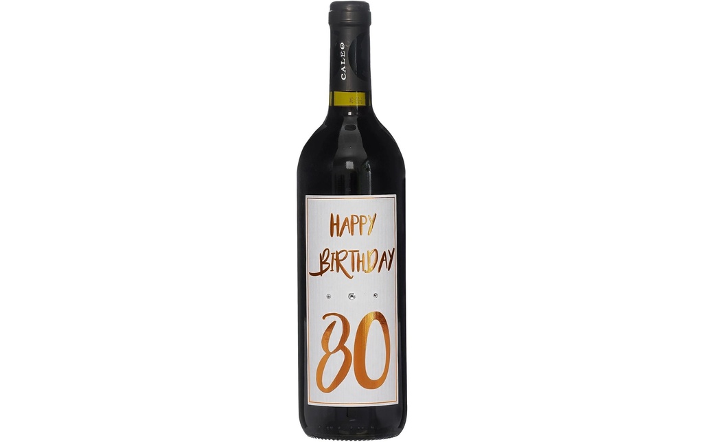 Dreams and Fantasy Idea regalo Vin rouge Happy Birthday 80 Cuivre, 750 ml