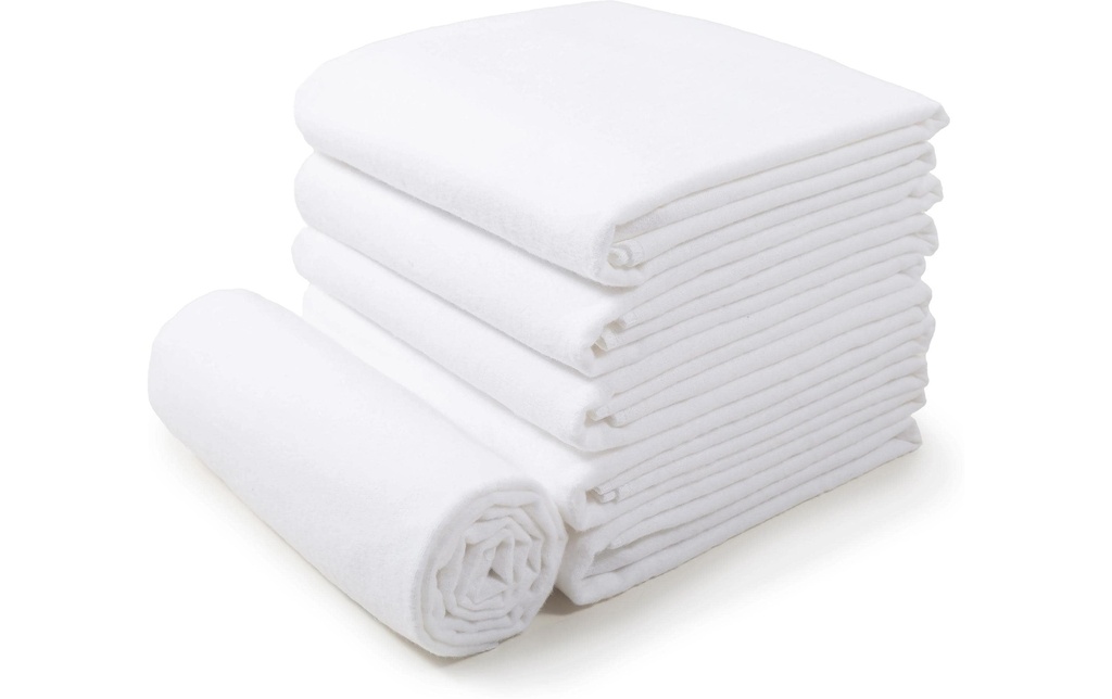 MAKIAN Panno Molleton Lot de 6 80 x 80 cm, blanc