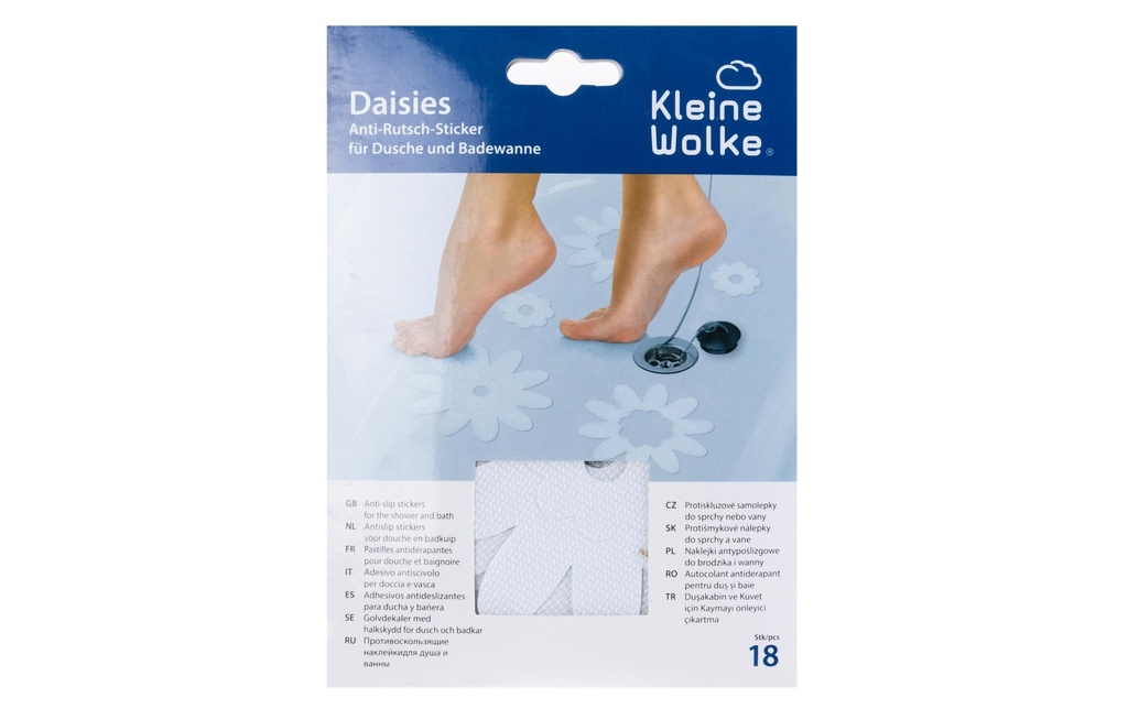Kleine Wolke Autocollant antidérapant Daisies 18 pièces, Transparent