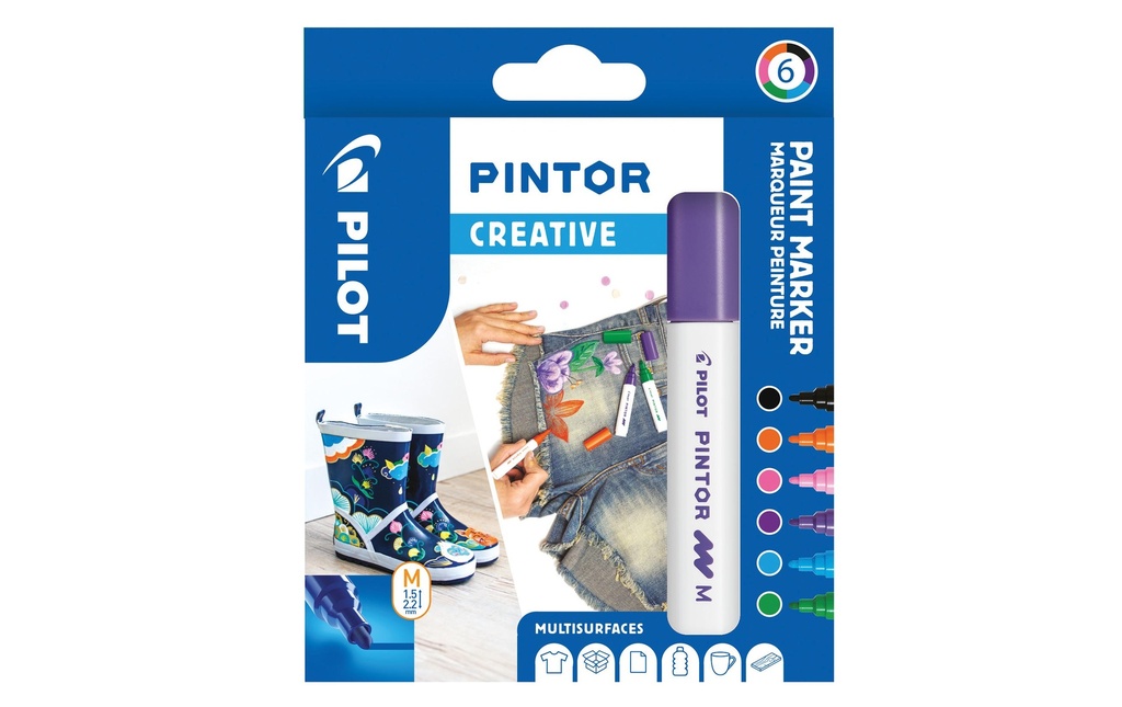 Pilot Marqueur indélébile Pintor Creative Medium, set de 6