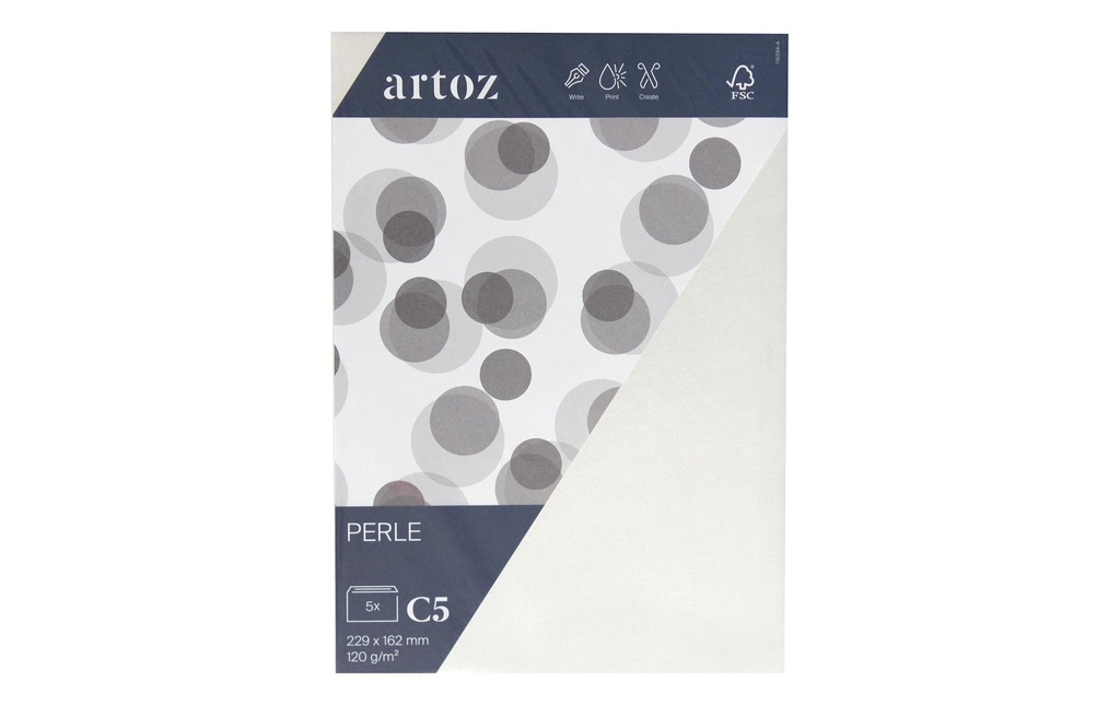 Artoz Enveloppe Perle C5, 5 Pièce/s, Blanc
