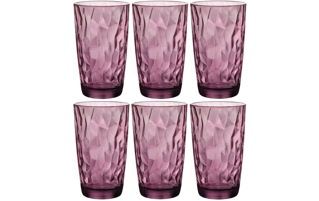 Bormioli Rocco Verre à long drink Diamond 470 ml, 6 Pièce/s, Violet