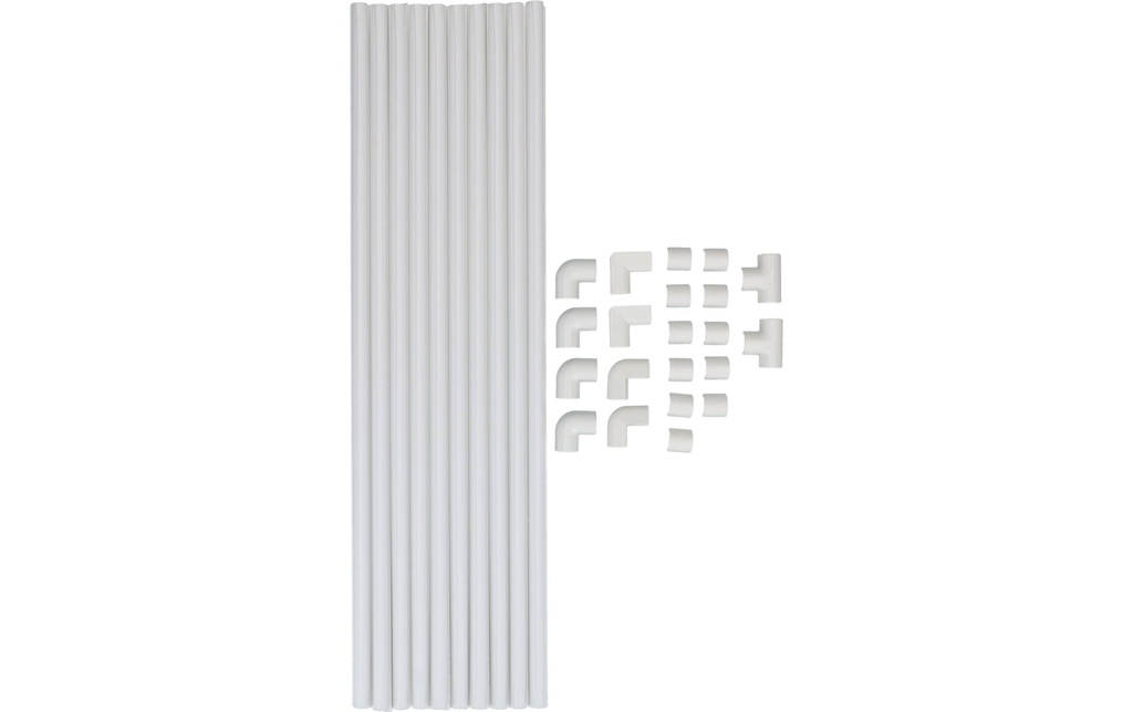 Max Hauri Goulotte 7 mm 10x 40 cm + 21 accessoires – blanc