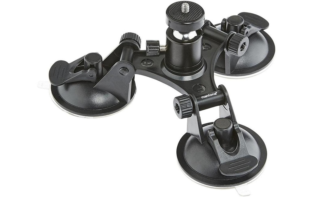 Mantona Supports à ventouse 3-pieds L pour GoPro