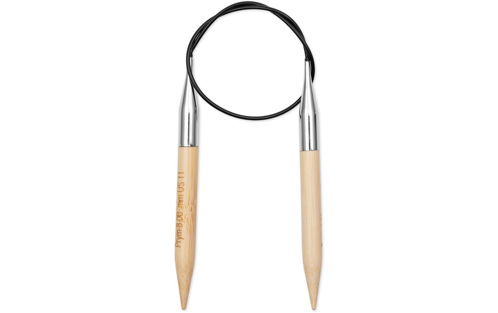 Prym 1530 Aiguille à tricoter circulaire BAMBUS 8.00 mm, 40 cm