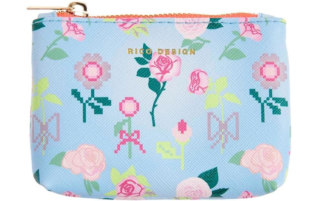 Rico Design Étui La Vie en Rose 10,5 x 7,5 cm, Bleu/Rose