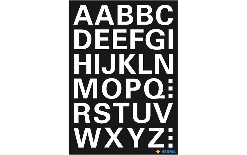 Herma Stickers Autocollants de numéros Lettres de A à Z, 15, 1 feuilles