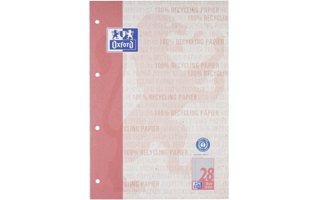 Oxford Bloc-notes A4, quadrillé, rouge