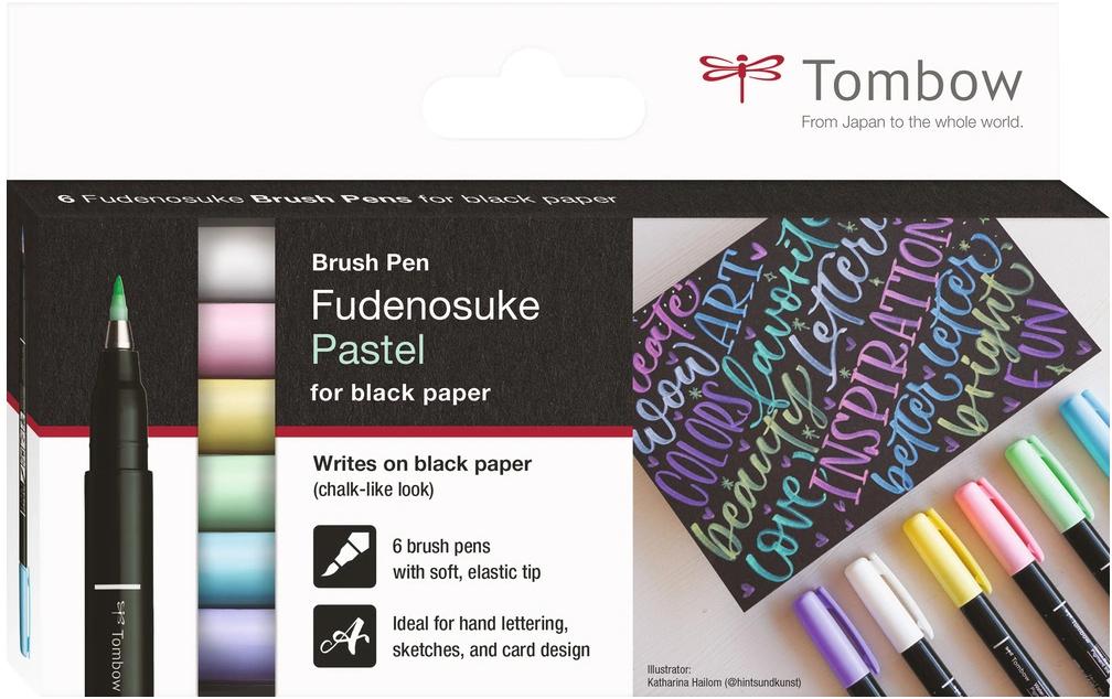 Tombow Brushpen Fudenosuke pastel Lot de 6