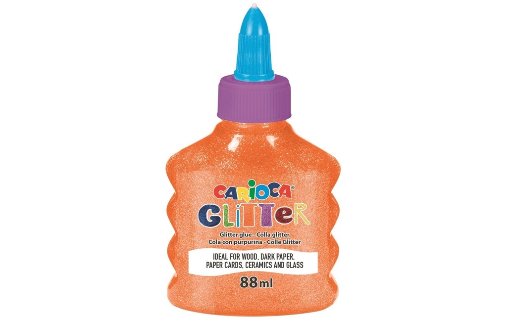 Carioca Colle de bricolage Glitter Neon 88 ml, orange fluo
