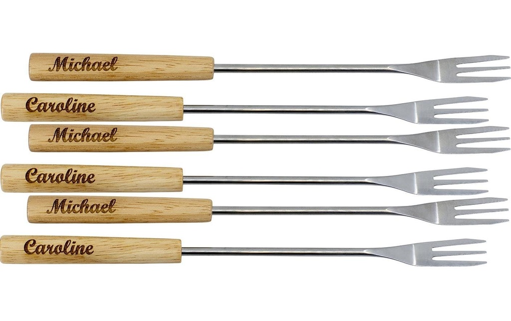 Kadastar Fourchette à fondue au fromage Élément personnalisable 6  personnes