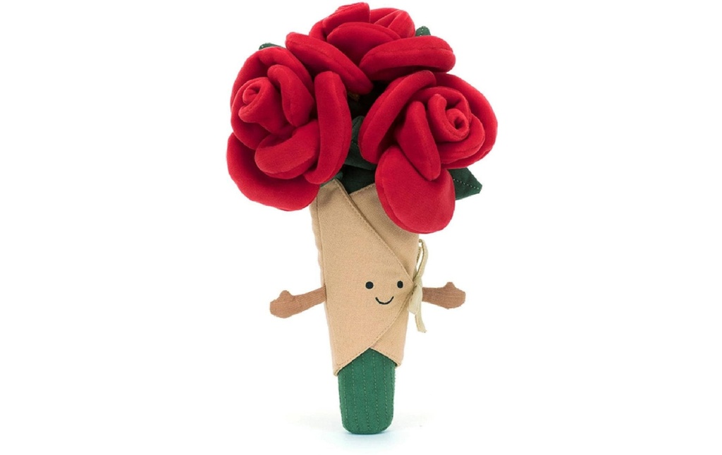 Jellycat Animal en peluche Amuseur bouquet de roses Rouge