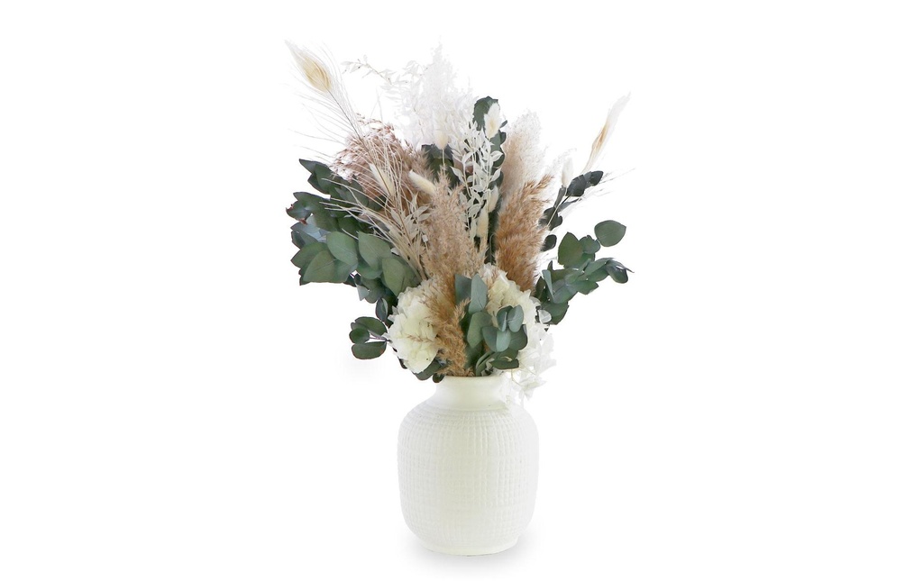 Soli Collection Fleurs séchées Lara 60 cm, Blanc/vert