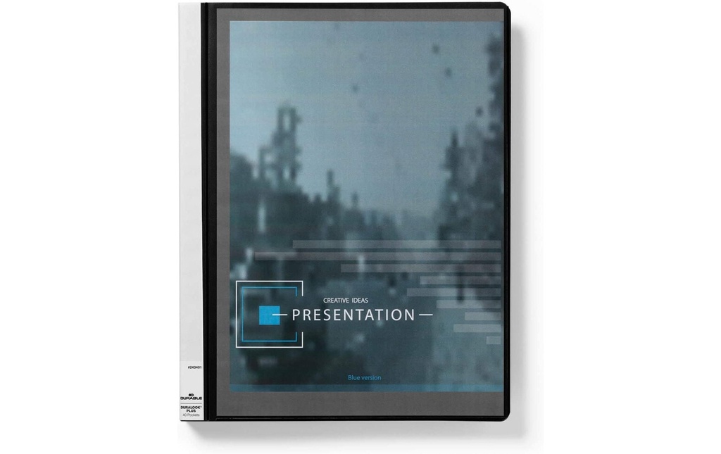 DURABLE Chemises de présentation Duralook Plus A4 Noir, 40 enveloppes