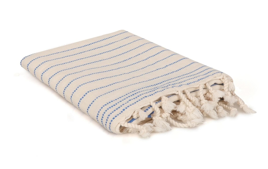 Foutastic Serviette de plage Capri Blanc, Bleu