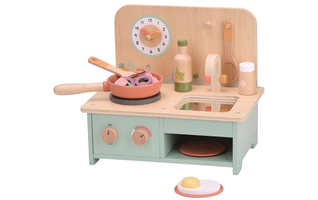 Spielba Holzspielwaren Cuisine pour enfant avec accessoires