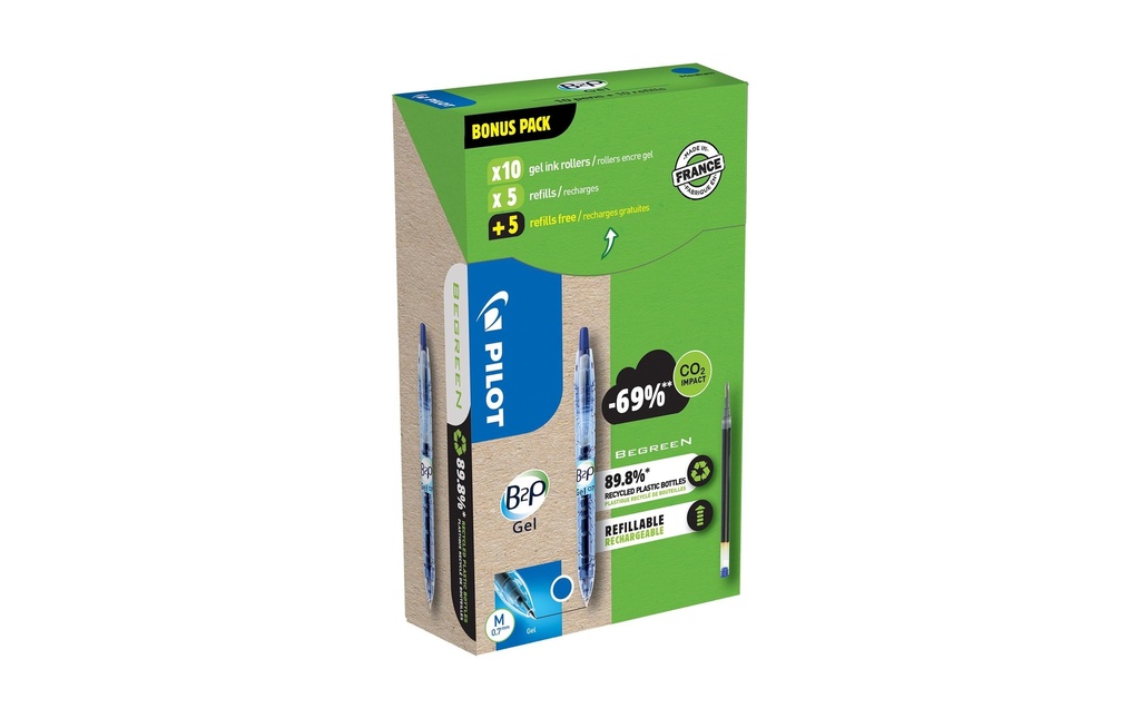 [241140303] PILOT Gelroller B2P 0.7 +Refill bleu (20 pces)